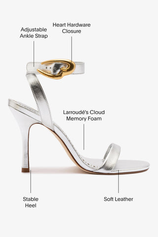 Verona Sandal In Silver Metallic Leather