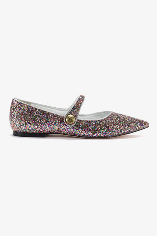 Caroline Flat In Multimetallic Glitter