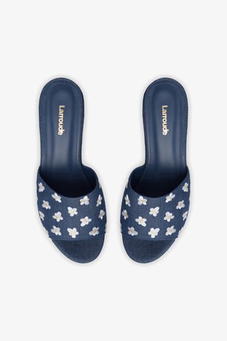 Miso Platform Sandal In Blue Denim