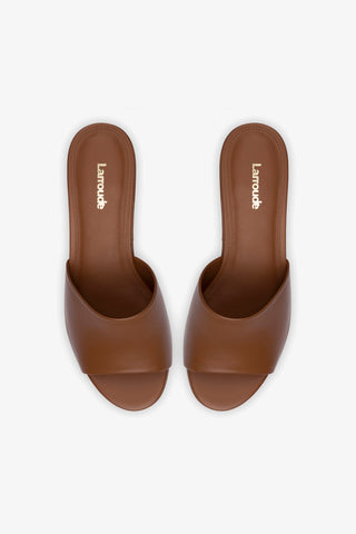Miso Platform Sandal In Caramel Leather