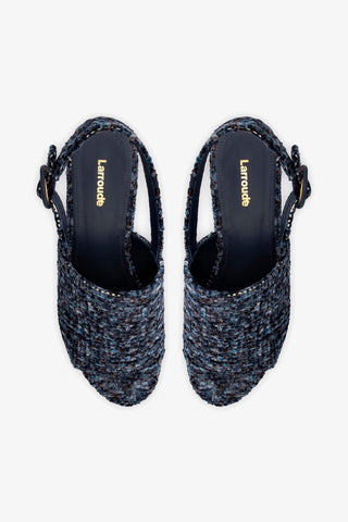 Miso Platform Sandal In Midnight Velvet