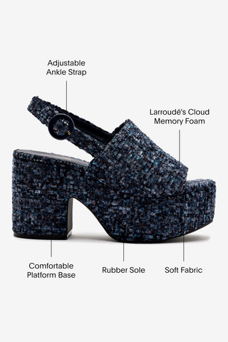 Miso Platform Sandal In Midnight Velvet