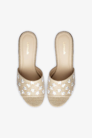 Miso Platform Sandal In Raw Linen