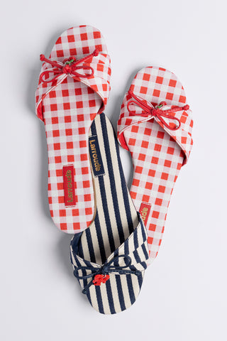 Bardot Flat Scarlet Printed Fabric Flat Larroudé