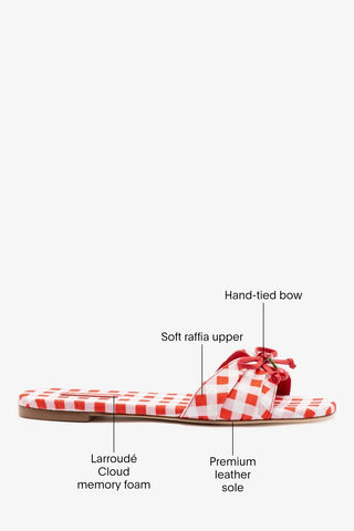 Bardot Flat Scarlet Printed Raffia