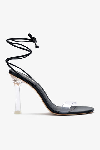 Gloria Sandal In Black Leather and Vinyl