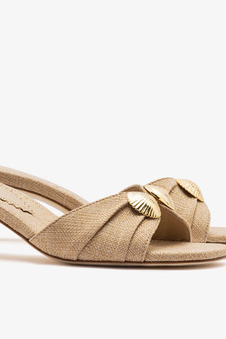 Coquile Mule Beige Raffia Mule Larroudé