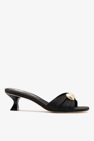 Coquile Mule Black Raffia Mule Larroudé