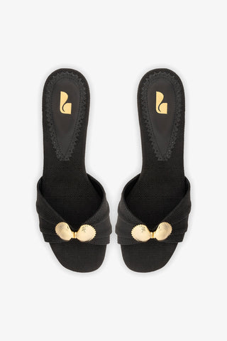 Coquile Mule Black Raffia Mule Larroudé