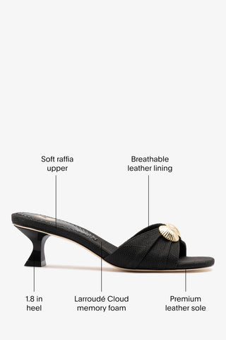 Coquile Mule Black Raffia Mule Larroudé