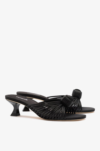 Valerie Mule Black Satin Mule Larroudé