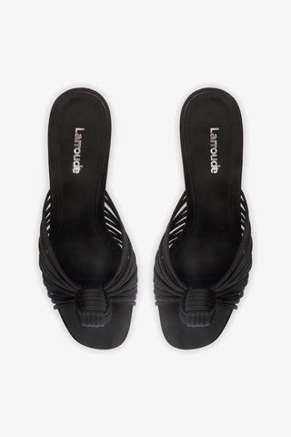 Valerie Mule Black Satin Mule Larroudé