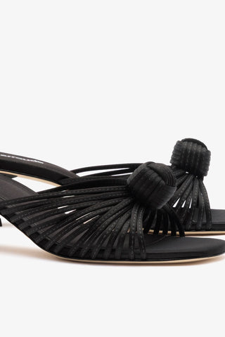 Valerie Mule Black Satin Mule Larroudé