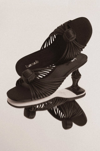 Valerie Mule Black Satin Mule Larroudé