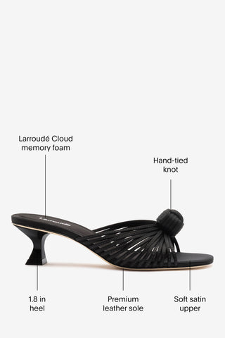 Valerie Mule Black Satin Mule Larroudé