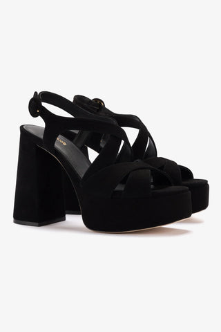 Bee Sandal In Black Suede