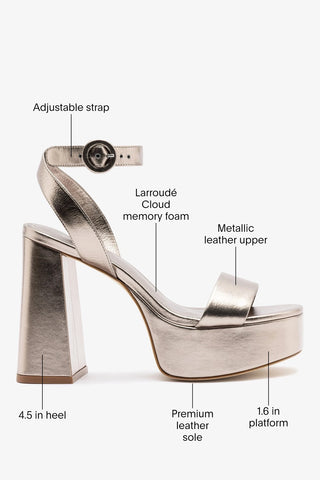 Dolly Platform Sandal Dusky Gold Leather Sandal Larroudé