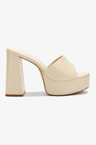 Dolly Mule In Ivory Leather