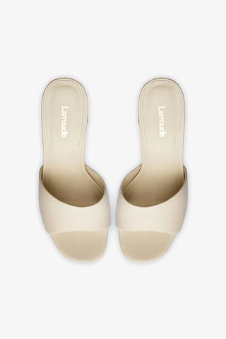 Dolly Mule In Ivory Leather