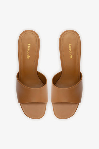 Dolly Mule Caramel Leather Mule Larroudé