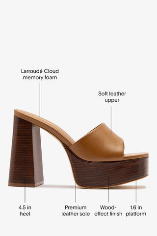 Dolly Mule Caramel Leather Mule Larroudé