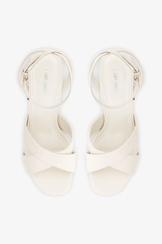 Dolly X Platform Sandal In Pearl Leather