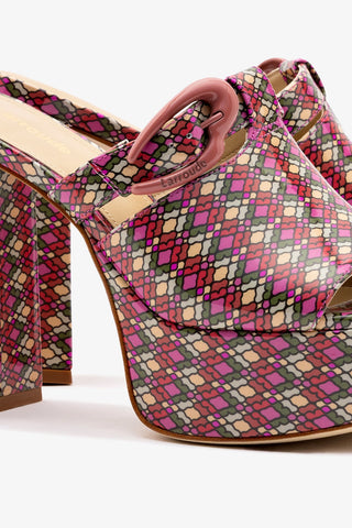 Dolly Verona Mule In Pink Vichy Patent Leather