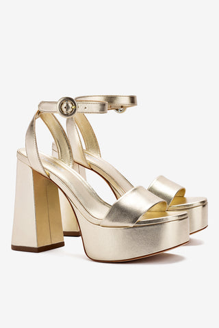 Dolly Sandal In Gold Metallic Leather