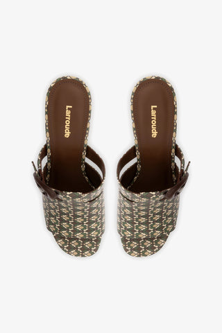 Dolly Verona Mule In Seaweed Vichy Patent Leather