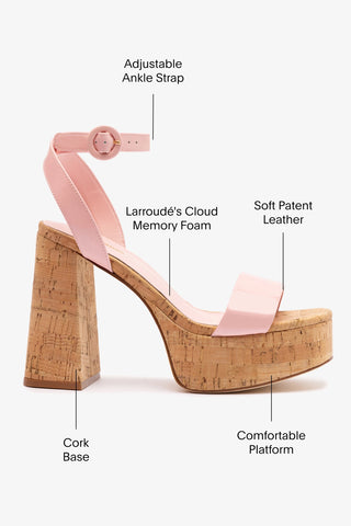 Dolly Sandal In Tulip Patent Leather and Natural Cork