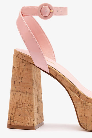 Dolly Sandal In Tulip Patent Leather and Natural Cork