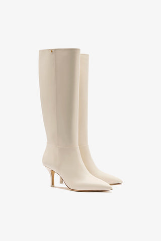 Kate Mid Boot In Ivory Leather