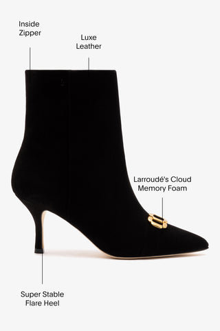 Mini Kate Boot In Black Suede and Daisy Accent