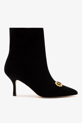 Mini Kate Boot In Black Suede and Daisy Accent