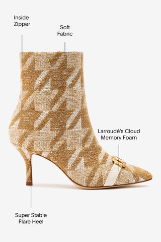 Mini Kate Boot In Latte Houndstooth Fabric