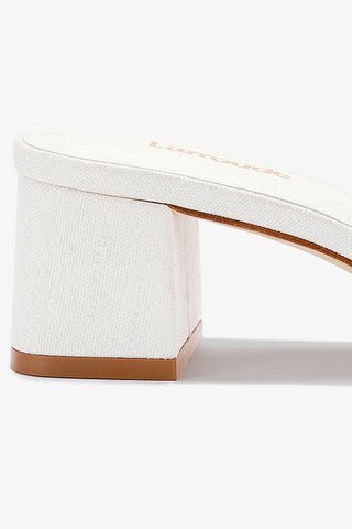 Brigitte Ruffle Mule In White Raffia