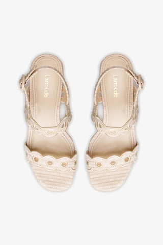 Florence Broderie Sandal In Natural Raffia