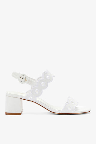 Florence Broderie Sandal In White Raffia Sandal Larroudé