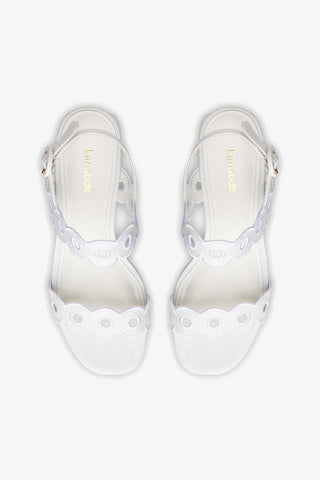 Florence Broderie Sandal In White Raffia
