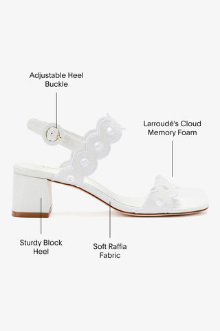 Florence Broderie Sandal In White Raffia