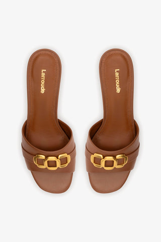 Franca Block Sandal In Caramel Leather