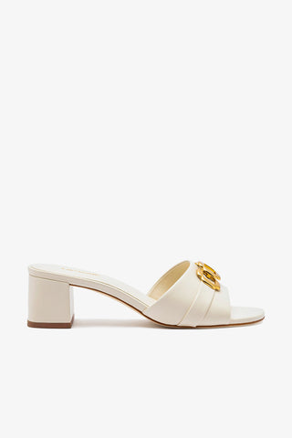 Franca Block Sandal In Ivory Leather
