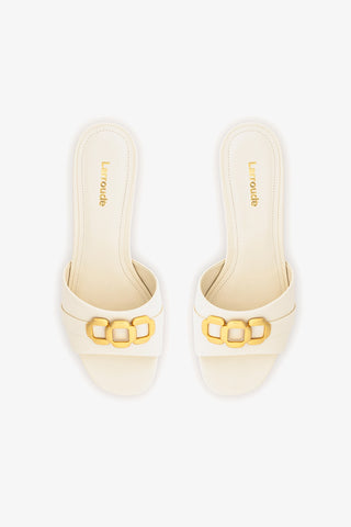 Franca Block Sandal In Ivory Leather