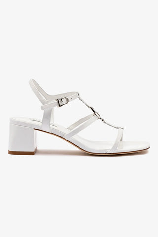 Hana Block In White Patent Leather