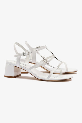 Hana Block In White Patent Leather