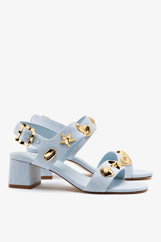 Madison Block In Maya Denim Sandal Larroudé