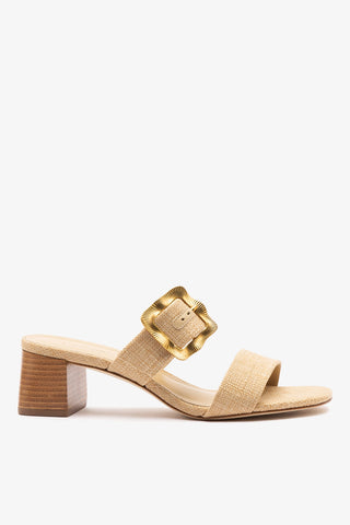 Maria Sandal Beige Raffia Sandal Larroudé
