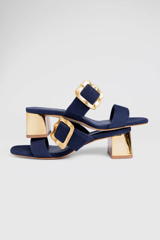 Maria Sandal Navy Suede Sandal Larroudé