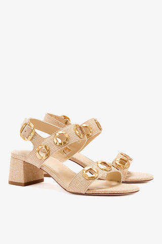 Milan Sandal In Beige Raffia