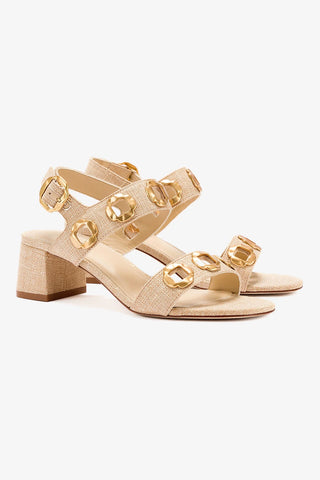 Milan Sandal In Beige Raffia